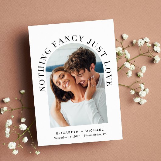 モダンArch Photo Nothing ファンシー Just Love 結婚's 招待状