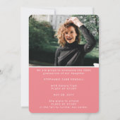 モダンArch Photo Pink卒業発表 案内状 (裏面)