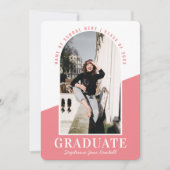 モダンArch Photo Pink卒業発表 案内状 (正面)