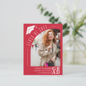 モダンArch Photo Red卒業発表 ポストカード (スタンド正面)