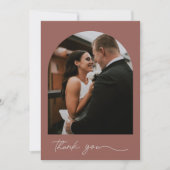 モダンArch Photo Rust 結婚'S You サンキューカード (正面)