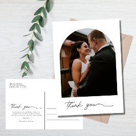 モダンArch Photo's 結婚 Thank You ポストカード