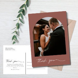 モダンArch Photo's 結婚 Thank You ポストカード