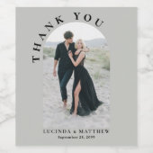 モダンArch Photo's 結婚 Thank You ワインラベル (シングルラベル)