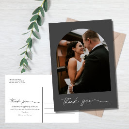 モダンArch Photo's 結婚 Thank You Postague ポストカード