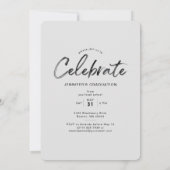 モダンArch Purple Graduation Announcement & 招待状 (裏面)