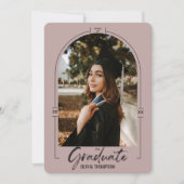 モダンArch Purple Graduation Announcement & 招待状 (正面)