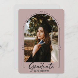 モダンArch Purple Graduation Announcement & 招待状