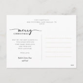 モダンArch & Script Green Plaidクリスマスフォト シーズンポストカード (裏面)