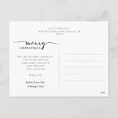 モダンArch & Script Red Plaidクリスマスフォト シーズンポストカード (裏面)