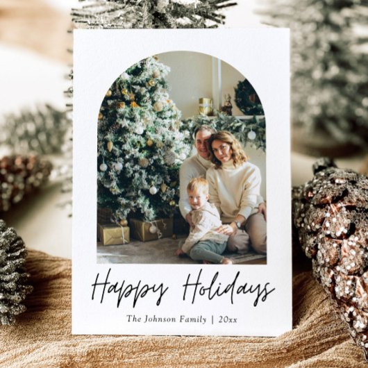 モダンArch Year in Review家族写真クリスマス シーズンカード