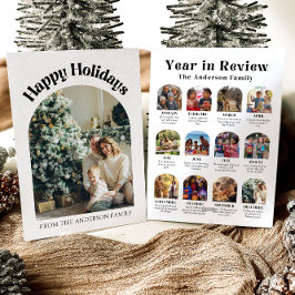 モダンArch Year in Review家族写真クリスマス シーズンカード