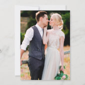 モダンArch's Dusty 結婚 Blue Pinkフローラ写真 招待状 (裏面)