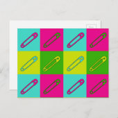 モダンart bright safety pinsデザイン ポストカード (正面/裏面)