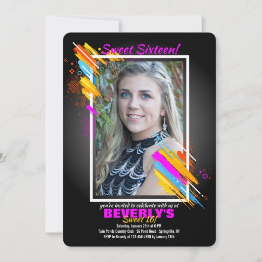 モダンArt Frameフォト招待状 招待状 (正面)