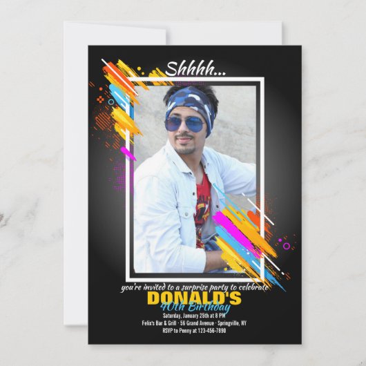 モダンArt Frameフォト招待状 招待状 (正面)