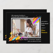 モダンArt Frame Photo Retirement招待状 招待状 (正面/裏面)