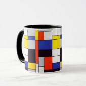 モダンArt Mug：園区モンドリアン作曲A マグカップ (正面左)
