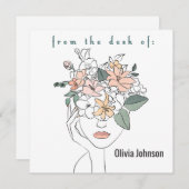 モダンArt Notecardひな形の個人用名前 (正面/裏面)