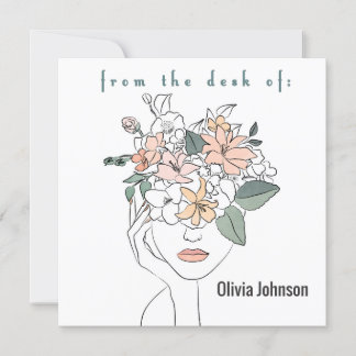 モダンArt Notecardひな形の個人用名前