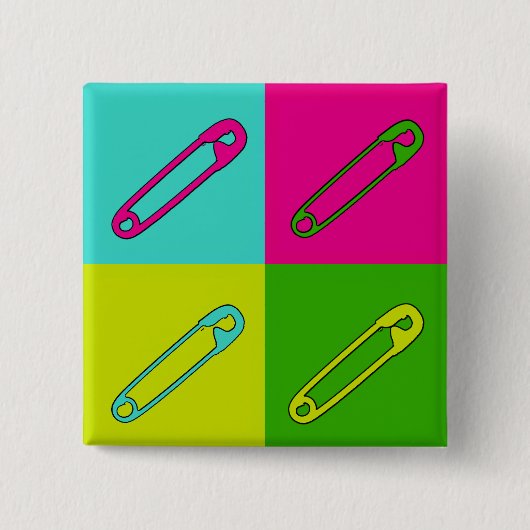 モダンArt Safety Pinボタン 缶バッジ (正面)