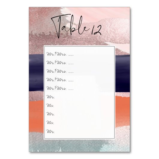 モダンArt Table Nos/Pin It to Seat Board テーブルナンバー (正面)