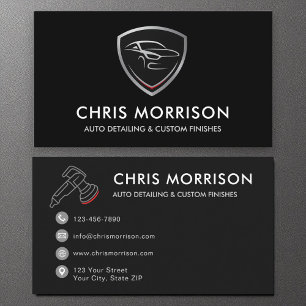 モダンAuto Detailing Logo Mobile Car Wash 名刺