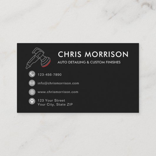 モダンAuto Detailing Logo Mobile Car Wash 名刺 (裏面)