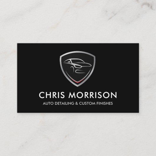 モダンAuto Detailing Logo Mobile Car Wash 名刺 (正面)
