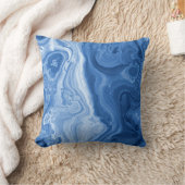 モダンAzure Blue Malachite大理石旋回パターン クッション (ブランケット)