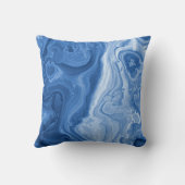 モダンAzure Blue Malachite大理石旋回パターン クッション (裏面)