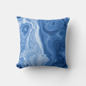 モダンAzure Blue Malachite大理石旋回パターン クッション (正面)