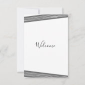 モダンB&Wの結婚旅程カード 招待状 (裏面)