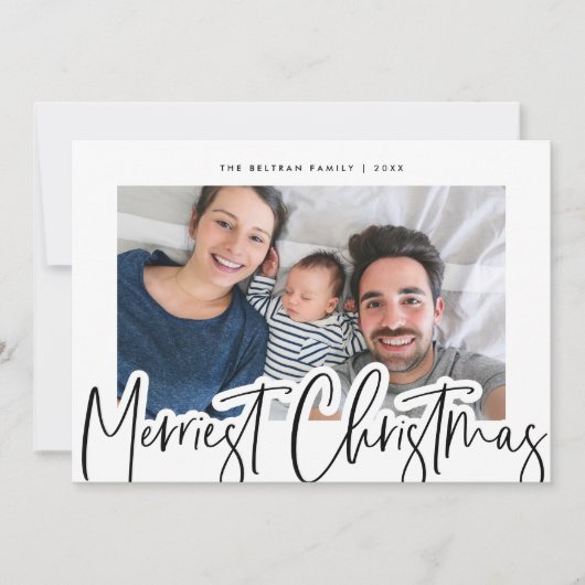 モダンB&Wスクリプメリートス写真 シーズンカード (正面)