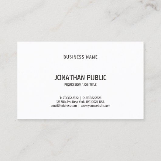 モダンB&Wテンプレートエレガント白黒 名刺 (裏面)