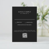 モダンB/W結婚式QRコードRSVP 出欠カード (スタンド正面)