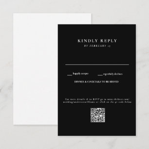 モダンB/W結婚式QRコードRSVP 出欠カード