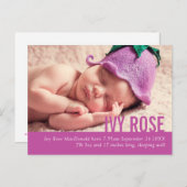 モダンbaby girl mave写真発表はがき 案内ポストカード (正面/裏面)