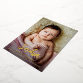 モダンBaby GIRL Nameスクリプトカスタム誕生 箔シーズンカード (回転した状態)