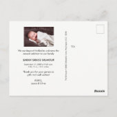 モダンBaby Girl Thank You with Photos ポストカード (裏面)