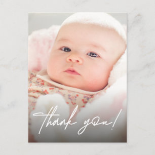 モダンBaby Girl Thank You with Photos ポストカード