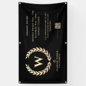 モダンBarbershop営業時間金ゴールドバナー記号 横断幕 (縦)