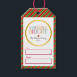 モダンBeカラフル & Brightメリー Christmas Season ギフトタグ<br><div class="desc">クリスマスモダンカラフルの休日メリーのためのクリスマスと明るい。モダンフォントはメリー明るいクリスマスの季節の休日ギフトラベル。</div>