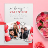 モダンBe my Valentineフォトホリデーカード サンキューカード