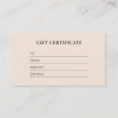 モダンBeige Business Logoギフト券 名刺 (裏面)