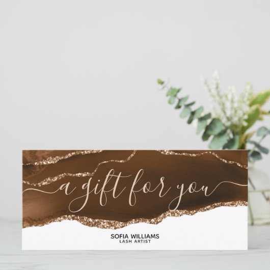 モダンBeige Earth証明書ギフトカード追加ロゴ (スタンド正面)