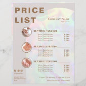 モダンBeige Holographic Arch Service Price List (正面)