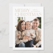 モダンBeige Merry Christmas Photo シーズンカード (正面)