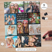 モダンBEST FRIENDS FOREVER 9枚フォトコラージュ ブラック ジグソーパズル