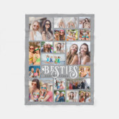 モダンBESTIES 19フォトコラージュカスタムカラー フリースブランケット (正面)
